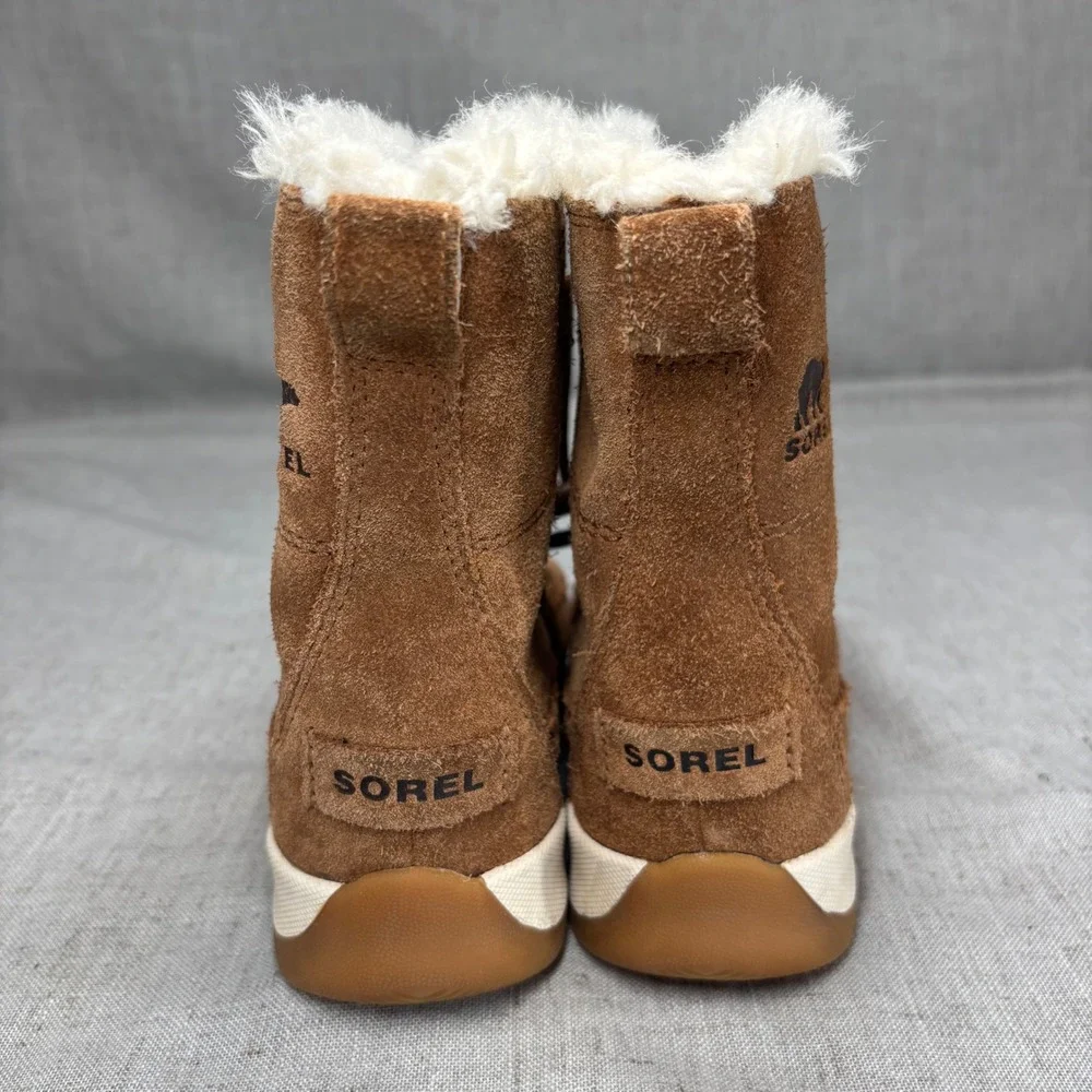 Sorel Whitney II Joan Lace Winter Boots Brown Suede Waterproof Line Kids Size 1